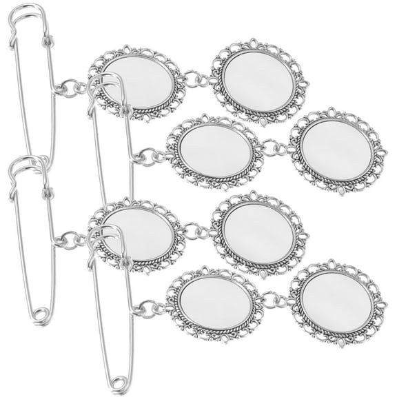 FRCOLOR 4Pcs Thermal Transfer Blank Charm Brooches for Sublimation DIY Pin Brooches