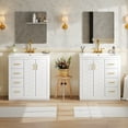 thumbnail image 4 of Harper & Bright Designs 60'' Bathroom Vanity Sink Combo , Modern Bathroom Cabinet Freestanding with Drawers, Bathroom Storage Cabinet with Soft Closing Doors, White, 4 of 11