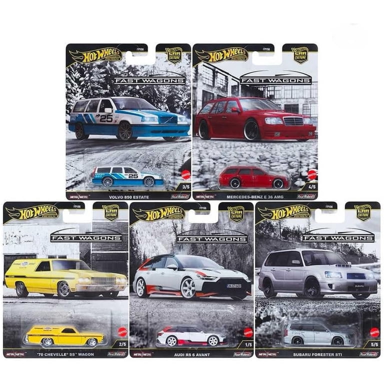 Hot Wheels Car Culture Fast Wagons Bundle of 5 Die-Cast Cars FPY86