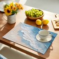 thumbnail image 2 of Placemat Summer Beach Placemats for Dining Table Ocean Waves Blue Washable Table Mats for Party Kitchen Dining Decoration, 2 of 7