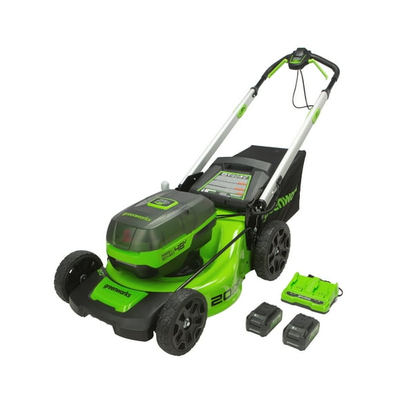 Greenworks 48V (2x24V) 20" Brushless Mower   (2) 4.0 Ah USB Batteries & 4A Dual Port Charger 2532802