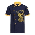 thumbnail image 1 of Xdzjlr Polos pour Hommes Veste de Chef Unisexe Vêtements de Chef Hôtel avec Manches Longues Boutons Rouges Contrastants T-Shirts Amples pour Hommes G, 1 of 4
