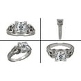 thumbnail image 4 of Asscher Cut Engagement Ring, Pure Brilliance Cubic Zirconia, Vintage Look-Platinum Plated -Size 6, 4 of 7