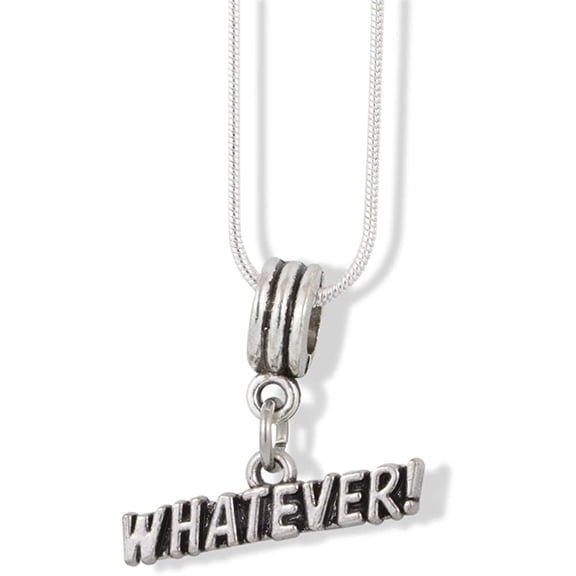 EPJ Whatever Necklace | Text Charm Snake Chain Pendant