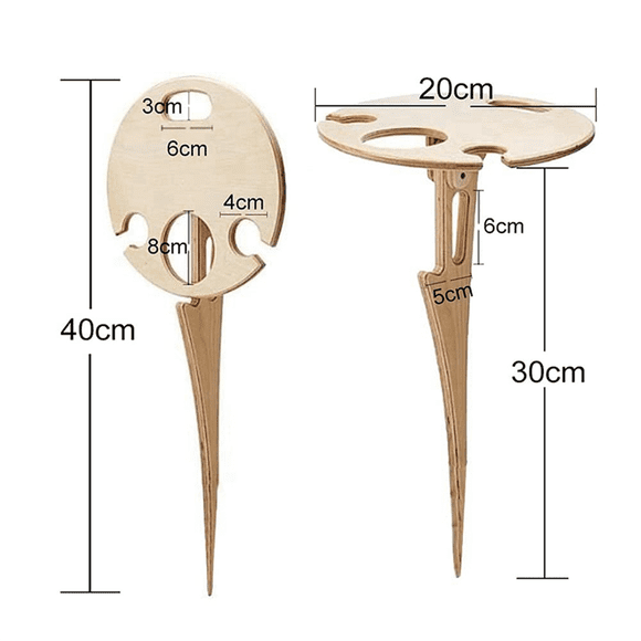 Outdoor Wine Table-Outdoor Wooden Folding Wine Table-Wine Glass Rack Bottle and Glass Holder Desktop Foldable Table