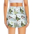 thumbnail image 3 of Picia Mallard Ducks Wild Birds Pattern Women's 2 in 1 Athletic Running Shorts High Waisted Workout Casual Gym Sweat Shorts with Comfy Liner Zipper Pockets-Large, 3 of 9