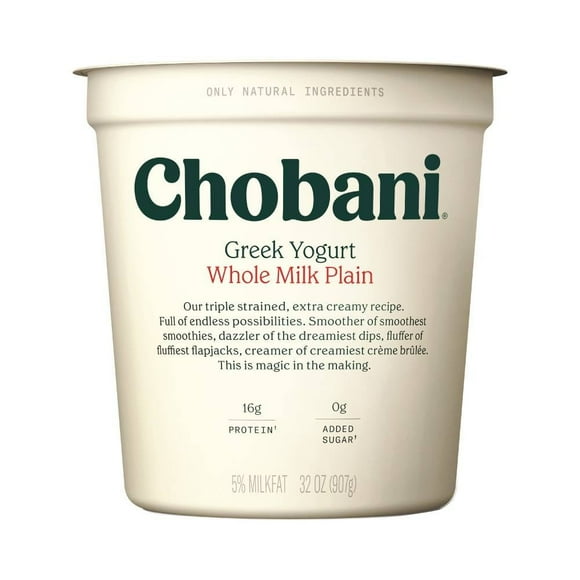Yogurt Chobani griego whole milk plain 907 g