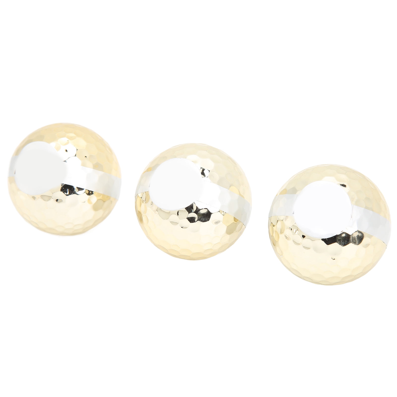 NFTIGB 3Pcs Gold Plated Golf Ribbon Ball Luxurious Elegant Golf Balls Gifts for Opening Ceremony Events (13.0 cm / 5.12 inches)
