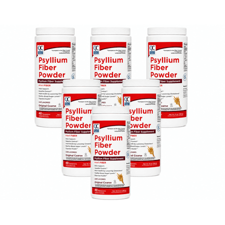 6 Pack of Quality Choice Original Psyllium Husk Fiber Supplement Powder, 13 Oz