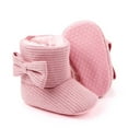 thumbnail image 4 of Herrnalise Winter Toddler Baby Boys Girls Bow Thicken Velvet Snow Boots Toddler Shoes, 4 of 7