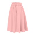 thumbnail image 5 of vigerkar Women Casual Cotton Linen Skirts Frill Tie Waist A-Line Midi Skirt with Pockets Pink, L, 5 of 5
