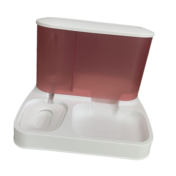 Dispensador de comida para perros y gatos Yuyangstore 2 en 1 Rosa