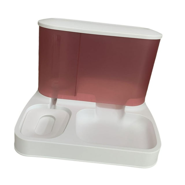 Dispensador de comida para perros y gatos Yuyangstore 2 en 1 Rosa