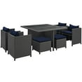 thumbnail image 2 of Modway Sojourn 9 Piece Outdoor Patio Sunbrella® Dining Set in Canvas Navy, 2 of 4