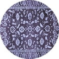 thumbnail image 1 of Ahgly Company Indoor Round Oriental Blue Traditional Area Rugs, 7' Round, 1 of 4