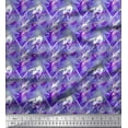 thumbnail image 1 of Soimoi Purple Cotton Voile Fabric Star & Brush Stroke Abstract Decor Fabric Printed Yard 42 Inch Wide, 1 of 3