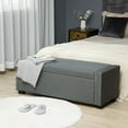 thumbnail image 2 of HOMCOM Banc-Coffre Moderne Rembourré à Dessus Rabattable, Gris Pâle, 2 of 10