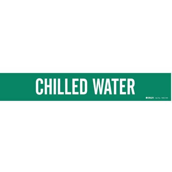 Brady Pipe Marker,Chilled Water,4 in H,24 in W 7045-1HV