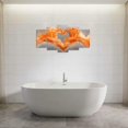 thumbnail image 3 of ZHONGYUTONG 5Pcs Gray and Orange Wall Art for Living Room Ocean Wave Pictures Love Heart Canvas Prints Abstract Water Paintings Couples Bedroom Bathroom Decor (8x14inx2pcs 8x18inx2pcs 8x22inx1pcs), 3 of 5