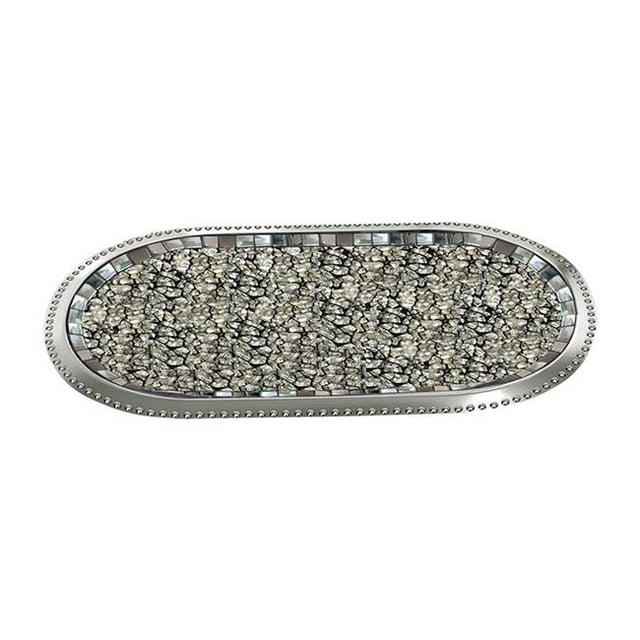 nu steel, Ice Mosaic Iceberg Collection Amenity, Metal Cosmetic Organizer, Hand Towel Storage Tray,Bathroom Vanity countertop, Finish