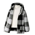 thumbnail image 2 of Teen Fleece Jacket Plaid Long Sleeve Zip Up Outerwear Cute Hooded 13-14 Years Winter Clothes Girl, 2 of 4