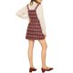 thumbnail image 3 of Vestido de tirantes A-Line con botones decorativos de cuadros para mujer Chic L Burdeos, 3 of 8