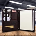 thumbnail image 2 of AZXCG Portfolio Leather Binders for Men, Professional Zippered Padfolio, Business Organizer Tablet A4 Notepad Holder, Handmade Christmas Gift for Husband, 2 of 5