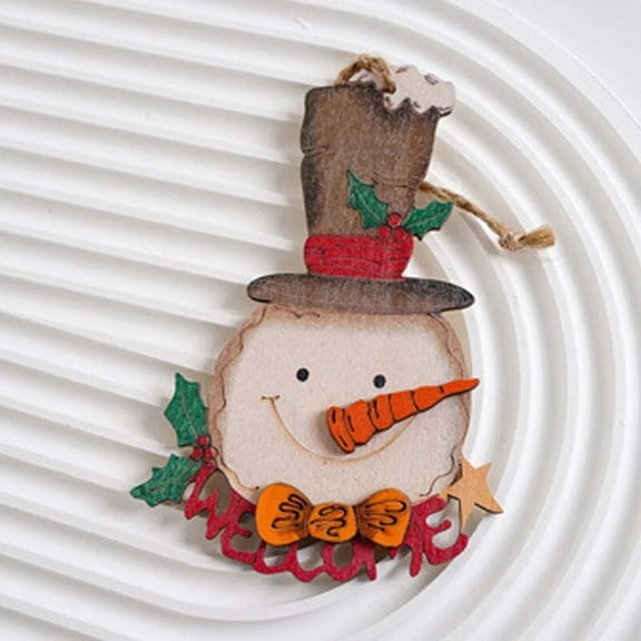 SDJMa Vintage Christmas Ornaments, Wooden Christmas Tree Ornaments, Snowman Horse Sign Wood Cutouts Rustic Farmhouse Christmas Tree Decorations for Home Xmas Winter Party