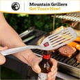 thumbnail image 7 of Mountain Grillers - BBQ Tools Grill Set - 3-Pack Grilling Utensils Durable Stainless Steel Grill Accessories Featuring Lockable Tongs, Spatula with Beer Opener & Meat Fork - Gift Idea for Men, 7 of 7