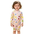 thumbnail image 2 of Trajes de baño para mujer, trajes de baño para mujer y niña, traje de baño estampado de manga larga con cuello redondo y protección solar, traje de baño de verano, traje de baño de poliéster para niña, 2 of 7
