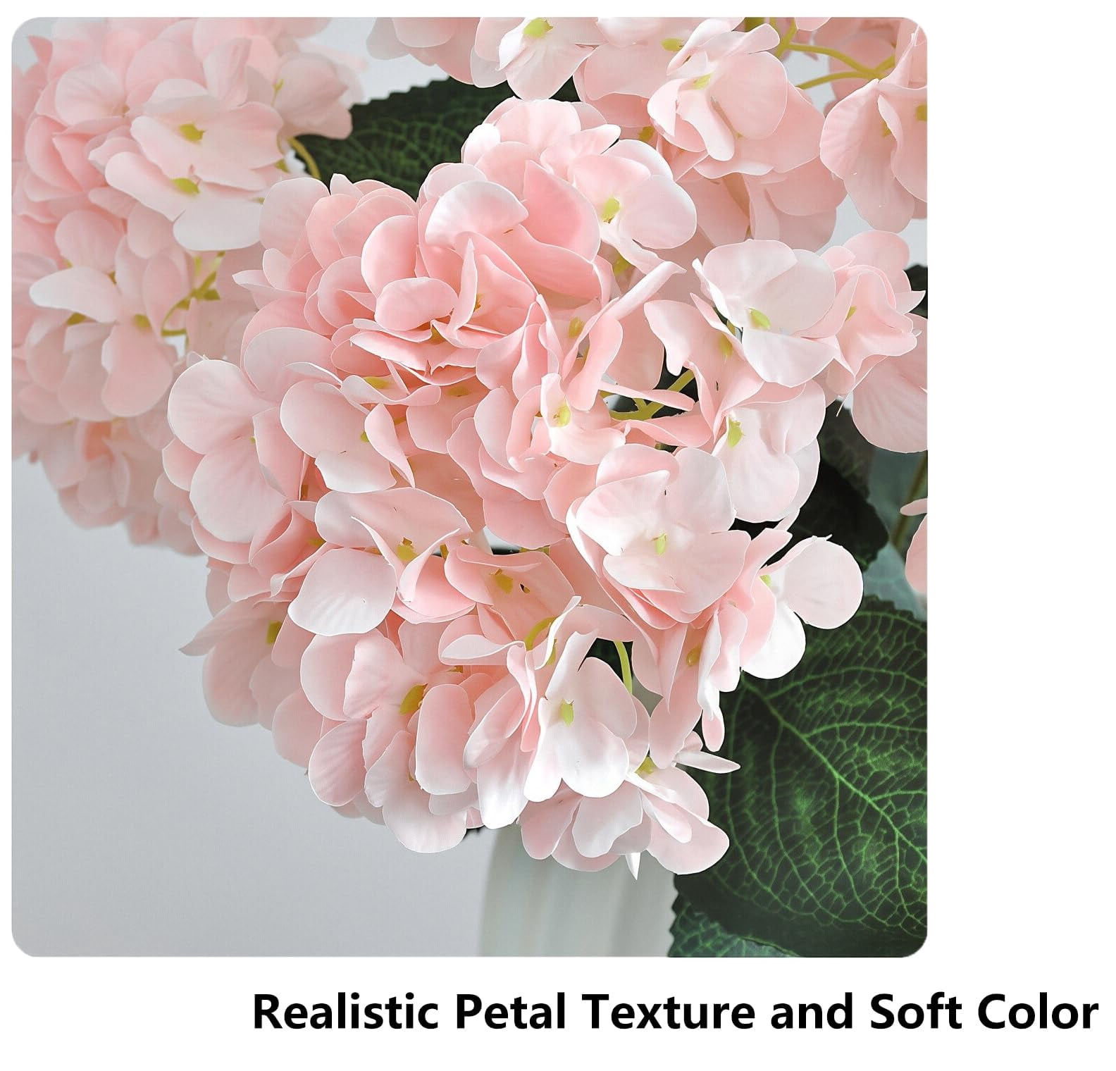 Uv-Resistant Waterproof Front Porch Hydrangeas, Realistic Silk Hydrangea Flowers, 17.7 Inch 5-Head Faux Floral for Front Porch & Spring Wedding Decoration