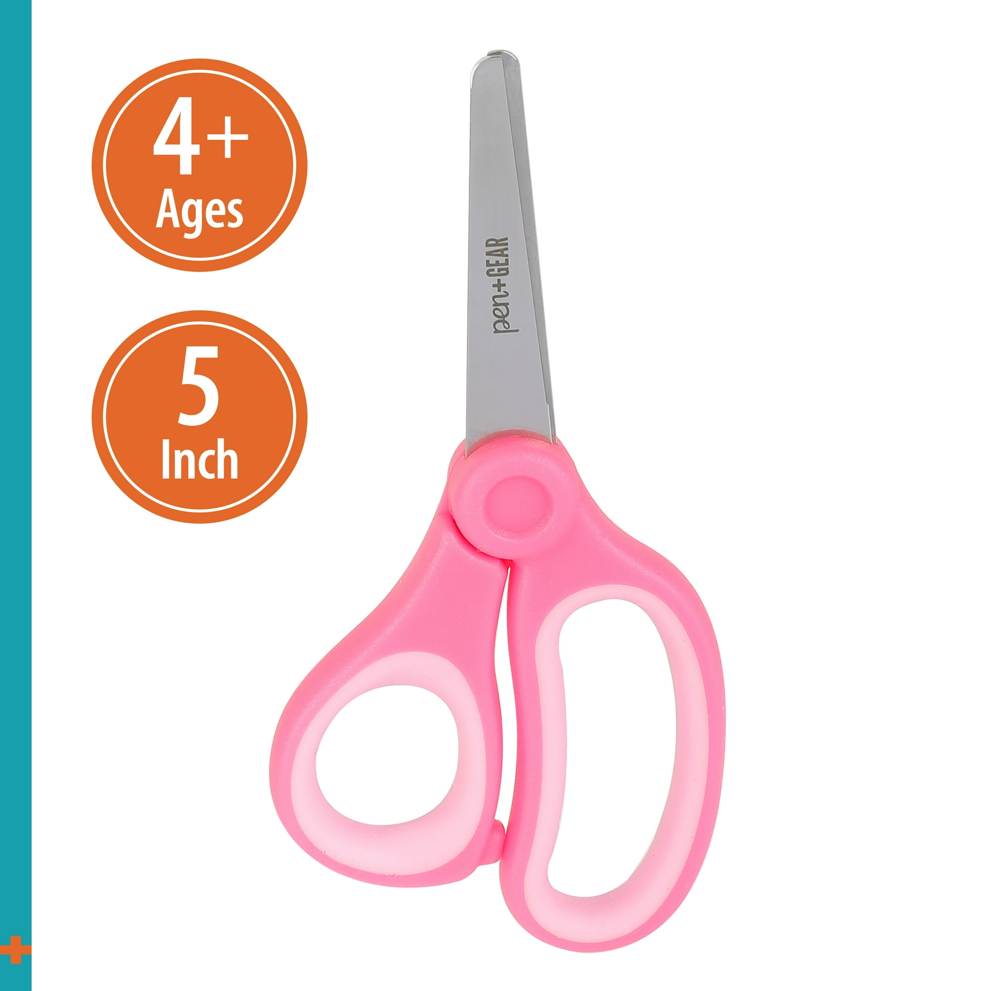 Pen+Gear 5-inch Blunt-Tip Kids Scissors, Ages 4-7, School Supplies, Pink