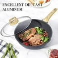 thumbnail image 3 of Nonstick Deep Frying Pan - 11 Inch Saute Pan with Lid Granite Induction Cookware, 4.5Qt Non Stick Woking Pan Skillet, PFOA PFOS APEO Free, Grey, 3 of 5