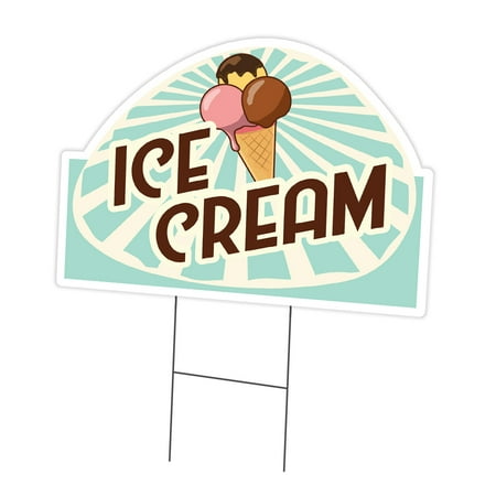 SignMission C-DC-1824-Ice Cream 3 18 x 24 in. Yard Sign & Stake - Ice Cream 3