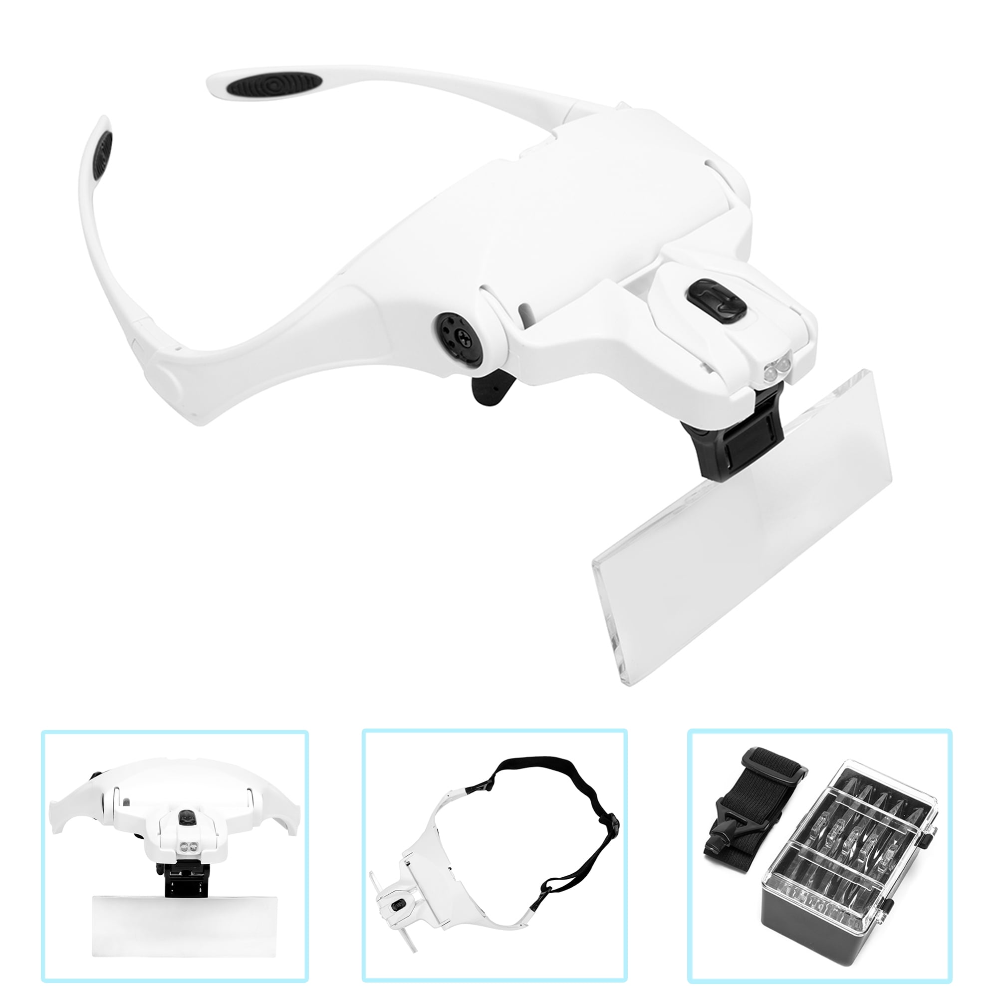 5 Interchangeable Lens Magnifier Loupe with LED Lights Magnifying Glasses
