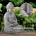 thumbnail image 4 of Sunjoy Buddha Statue 14.17 in. L x 11.42 in. W x 20.08 in. H Large Sized Buddha Garden Statue Gray Decorative Outdoor Buddha Statue, 4 of 8