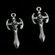 thumbnail image 5 of 20 colgantes de aleación con forma de cruz de calavera, accesorios para hacer joyas, para pulseras y collares (plata antigua), 5 of 7