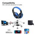 thumbnail image 3 of Cateissary 2020 nuevos auriculares de Gamer con luz Led para ordenador, auriculares para juegos PS4, auriculares estéreo con graves ajustables, auriculares Cables de audio/vídeo azul negro, 3 of 6
