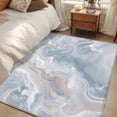 thumbnail image 4 of Light Blue Marble Area Rugs 3'x5', Washable Small Throw Rugs for Living Room Bedroom, Modern Abstract Ombre Minimalism Art Indoor Outdoor Rug Non-Slip Low Pile Carpet Runner Reversible Floor Mats, 4 of 8