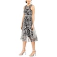 thumbnail image 3 of Calvin Klein Robe Midi Brodée pour Femmes, Noire, 8, 3 of 4