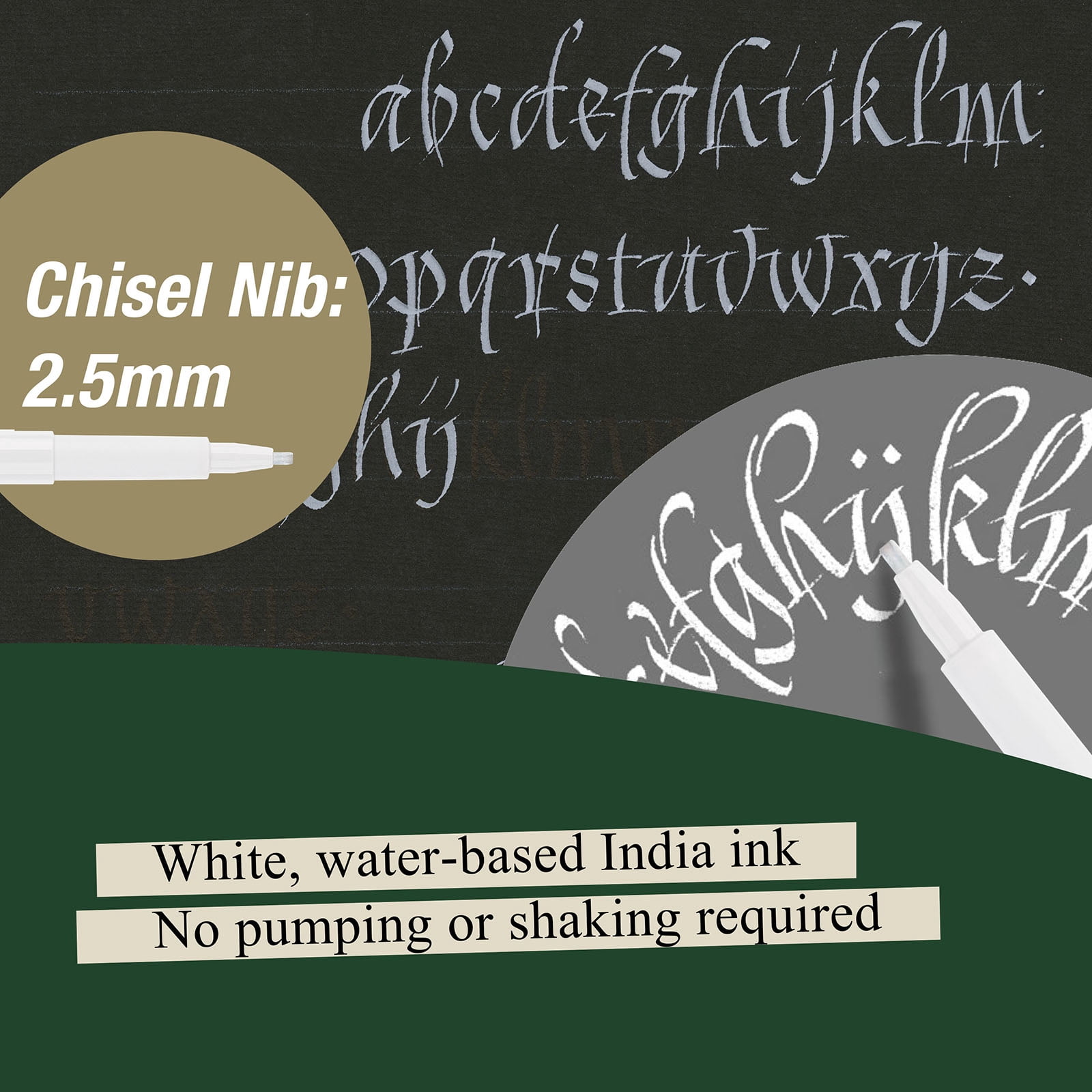 Faber-Castell PITT White Calligraphy Artist Pen, 10 Pack