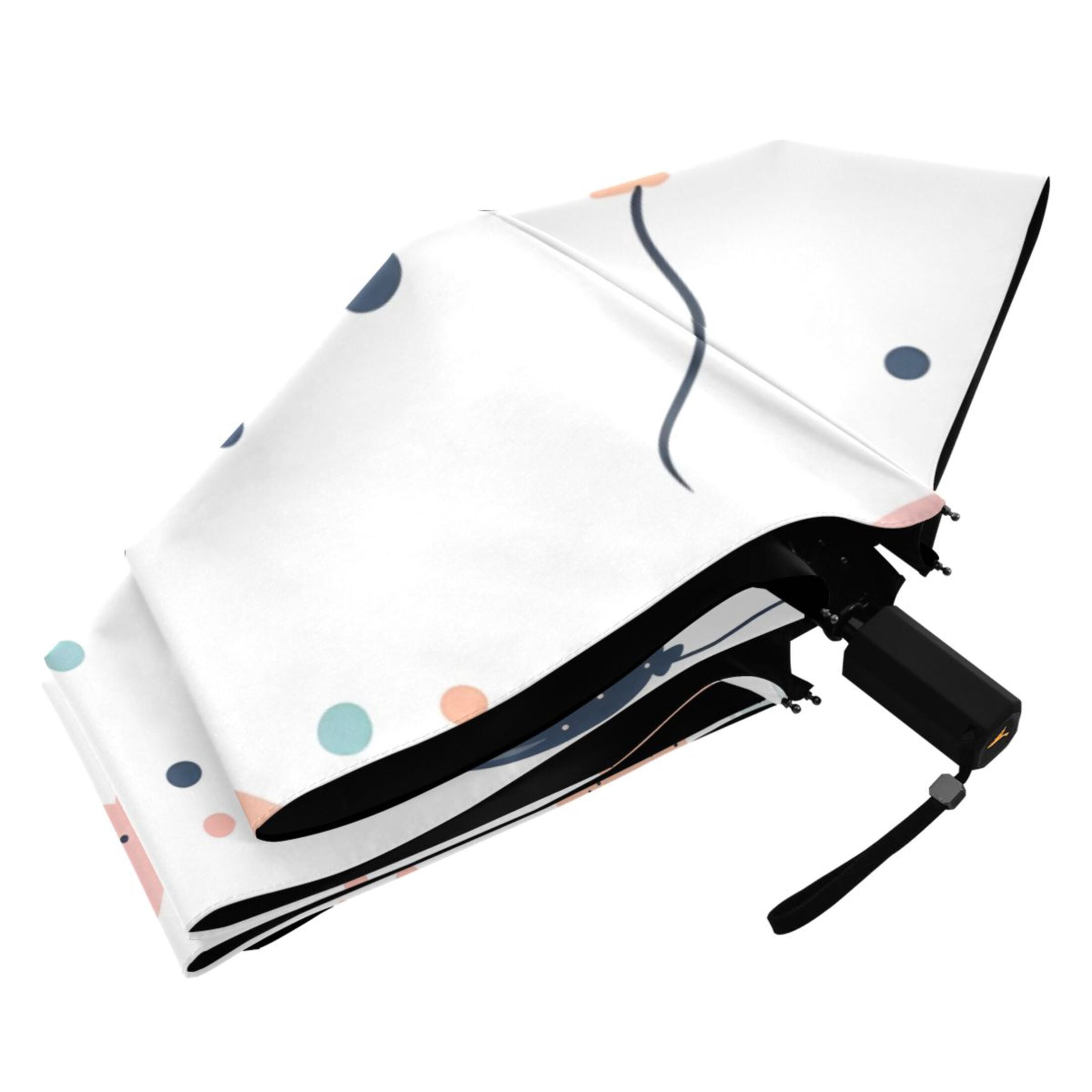 ALAZA Balloons Polka Dot UPF 50+ Compact Folding Umbrella for Rain Travel Umbrella Packable