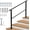 1370x990, variant on 3-Step Outdoor Stair Handrail, Exterior Metal Railing with Mounting Kit for Concrete or Wood Steps, Matte Black