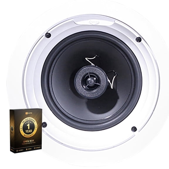 Open Box Klipsch 1007209 R-1650-C In-Ceiling Speaker White Each with 1 Year CPS Premium Warranty Pack