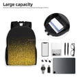 thumbnail image 6 of Fotbe Gold Glitter Gradient Travel Laptop Backpack, Business Slim Sturdy Laptops Backpack, Water Resistant College School Computer Bag Gift for Men & Women Fits 15.6 Inch Notebook, 6 of 8