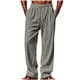 thumbnail image 2 of Ceisia Men's Trendy Solid Color Gift Elastic Drawstring Waist Straight Casual Trousers with Pockets, 2 of 7