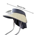 thumbnail image 3 of Xfvqtps Solar Fan Hat Visor Straw Beach Hat for Mens and Womens with Fan Wide Brim Neck Protect Summer UV Protection Visor Solar Powered for Beach Travel Camping Sports, 3 of 6