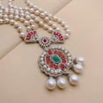 thumbnail image 6 of K-KED 3 Rows White Pearl Necklace Cz Pave Statement Necklaces Delicate Jewelry For Women, 6 of 6