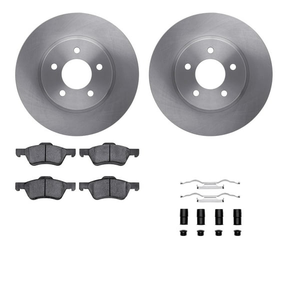 Dynamic Friction Company Front Brake Rotors with 5000 Advanced Brake Pads includes Hardware 6512-99579