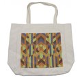 thumbnail image 1 of Earth Tones Shopping Bag, Geometric Pattern with Retro Style Inspired by Intricacy of Gothic Era, Eco-Friendly Reusable Bag for Groceries Beach and More, 15.5" X 14.5", Cream, by Ambesonne, 1 of 2